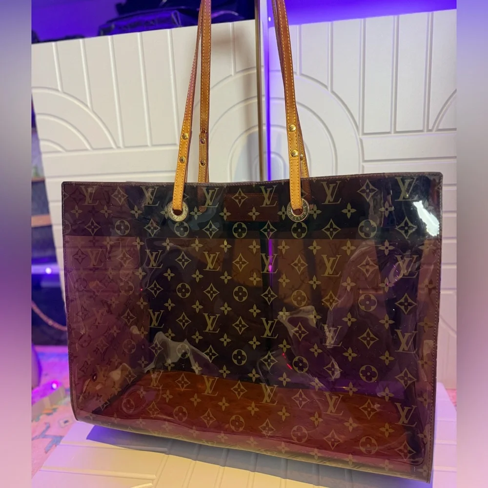 Louis Vuitton Translucent Monogram Ambre Cabas Cruise GM Clear Tote w/ LV Pouch - Picture 15 of 16